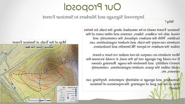 Penn State Altoona's student government was awarded $500 to improve signage for a hiking trail in Seminar Forest